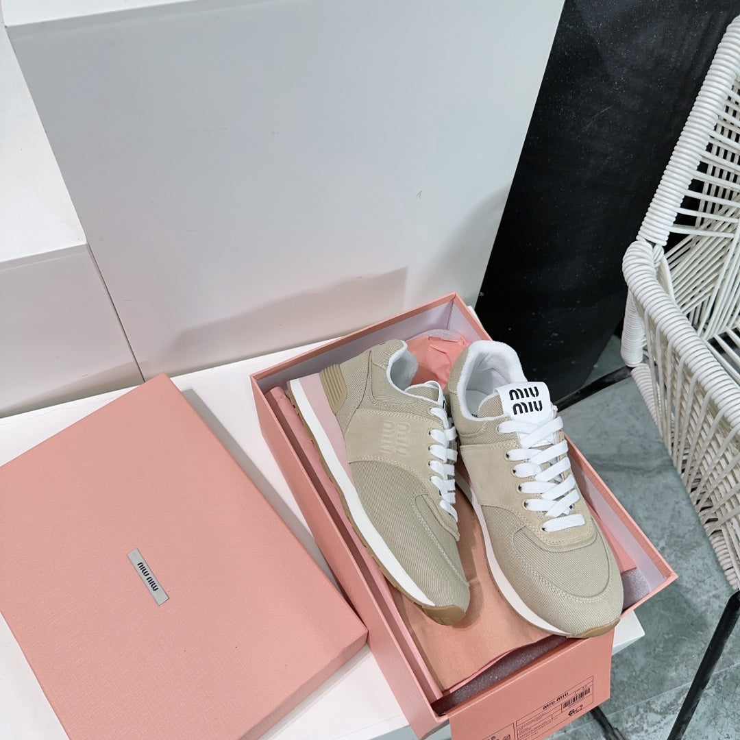 Teak And Light Brown Sneakers Canvas - 35