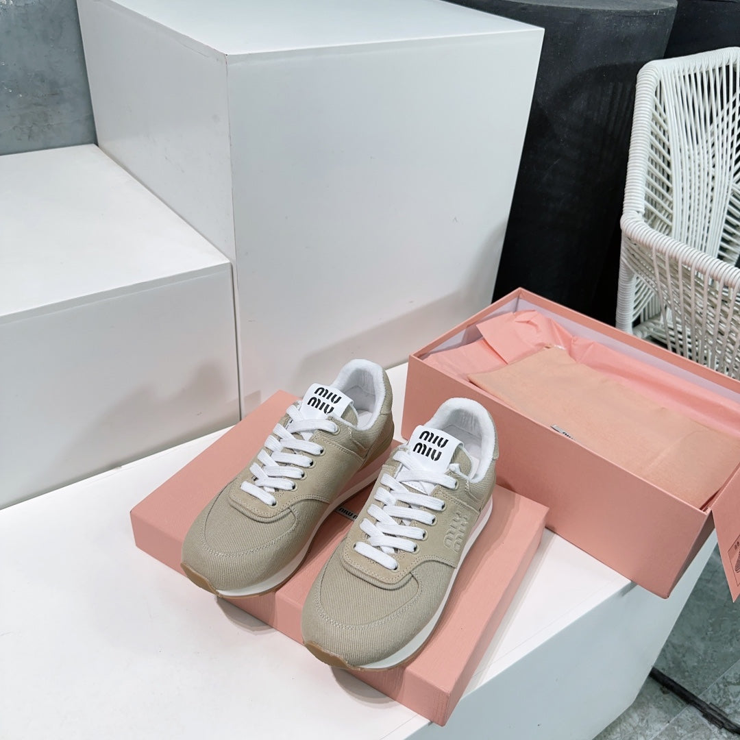 Teak And Light Brown Sneakers Canvas - 35