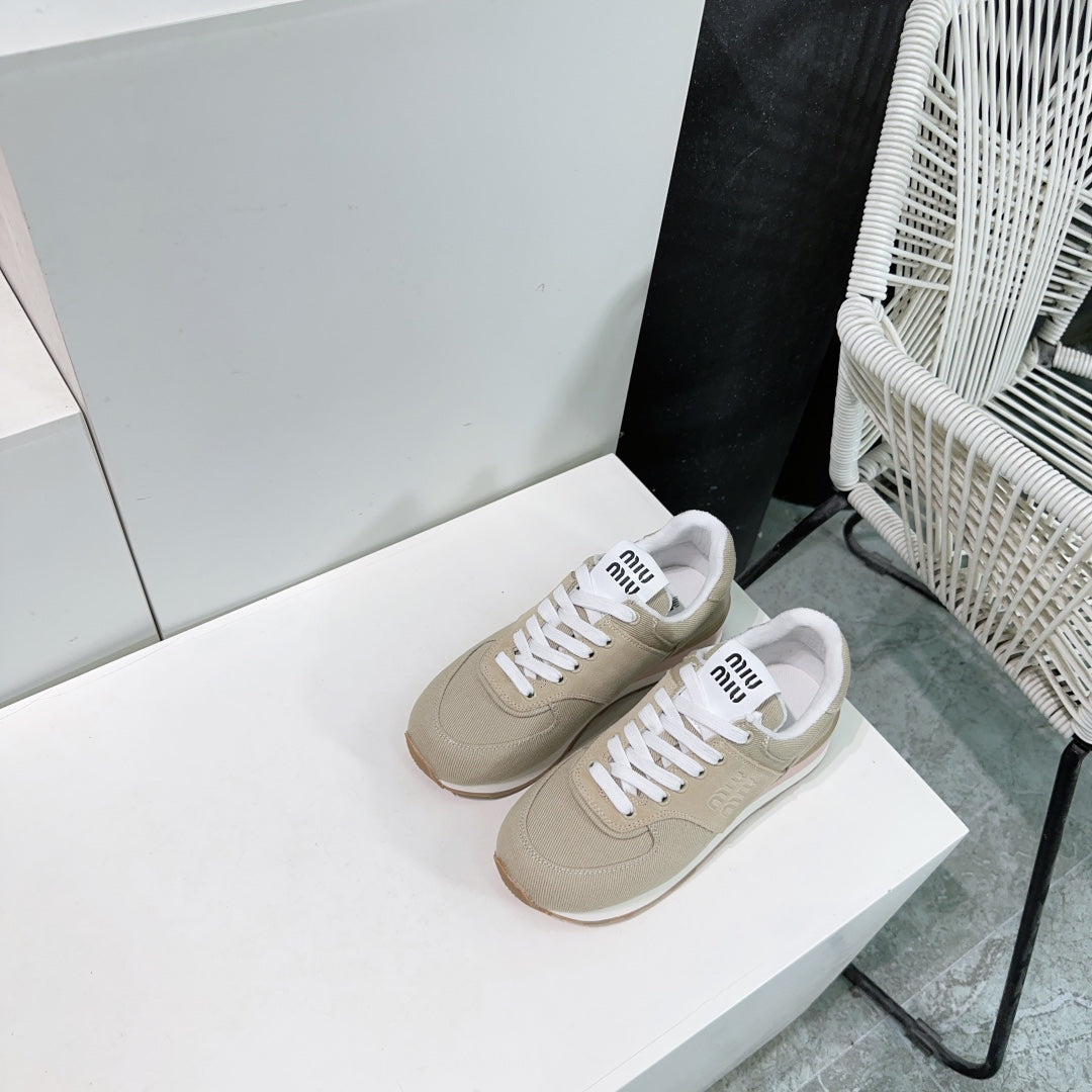 Teak And Light Brown Sneakers Canvas - 35