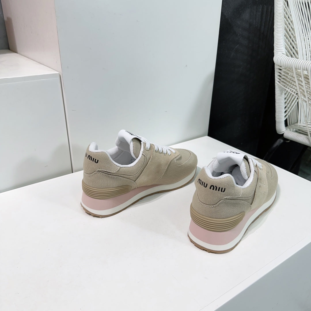 Teak And Light Brown Sneakers Canvas - 35