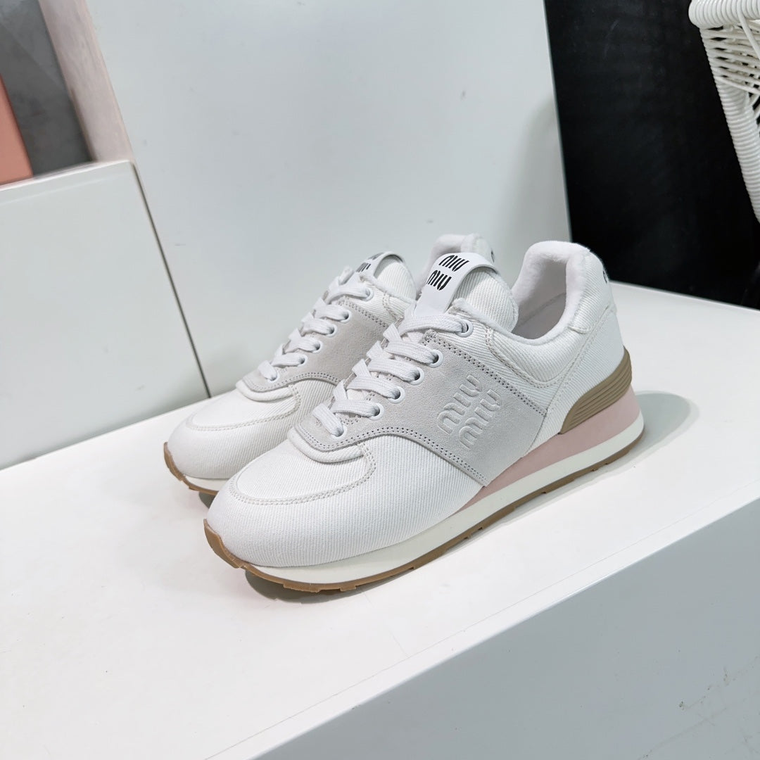 White And Light Gray Sneakers Canvas - 35