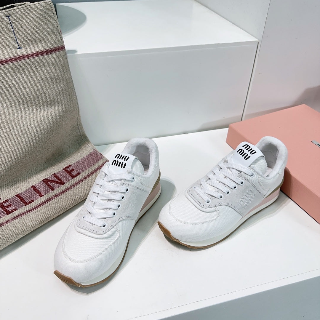 White And Light Gray Sneakers Canvas - 35