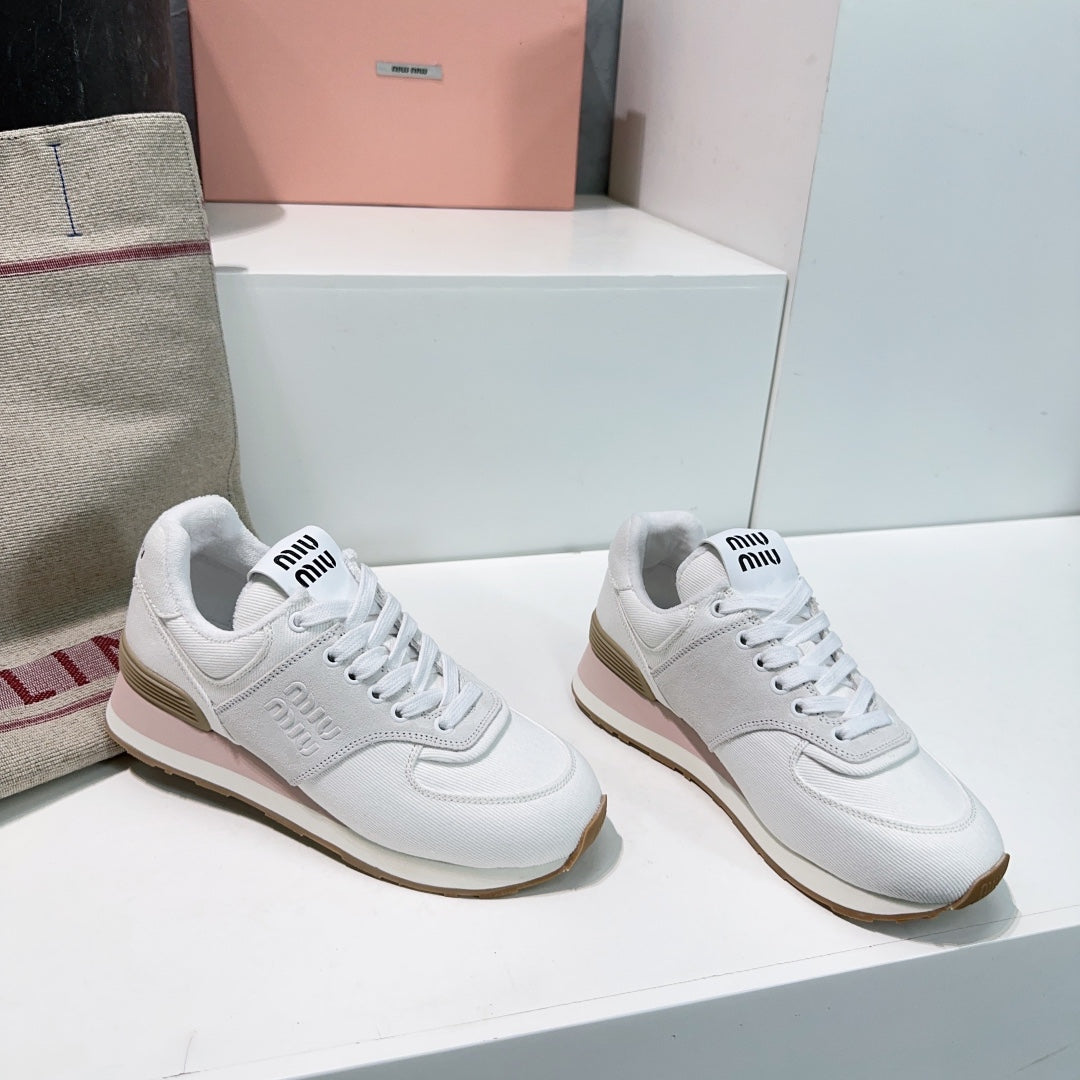 White And Light Gray Sneakers Canvas - 35