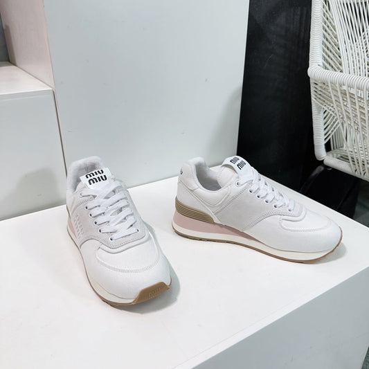 White And Light Gray Sneakers Canvas - 35