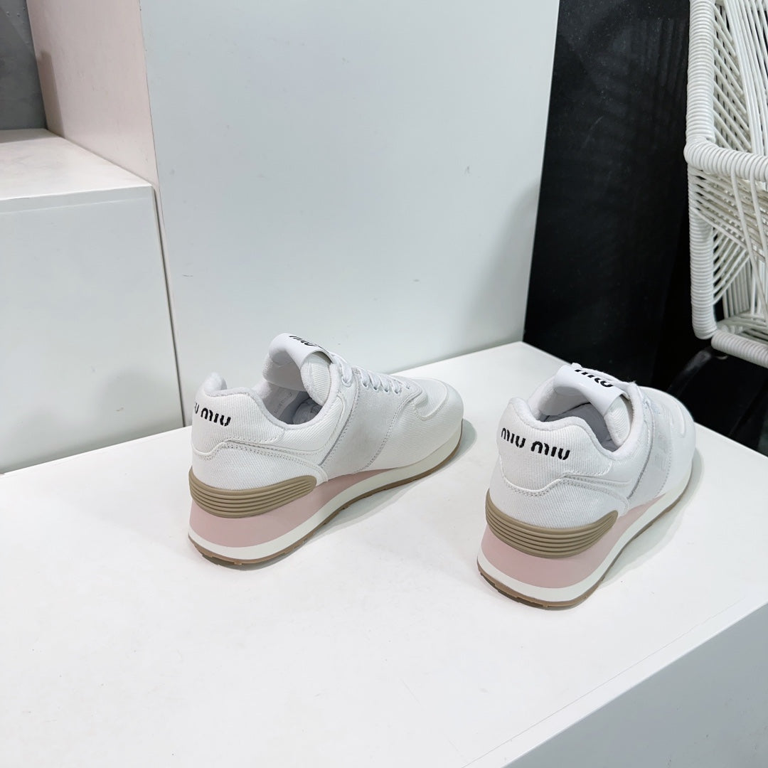 White And Light Gray Sneakers Canvas - 35