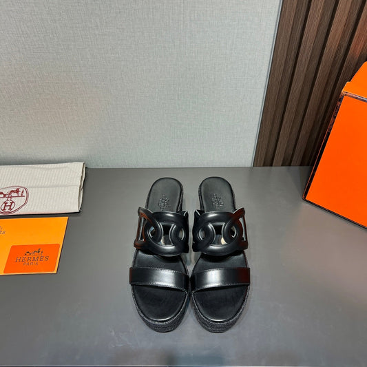 ITHEA 80 ESPADRILLE BLACK CALFSKIN - 35