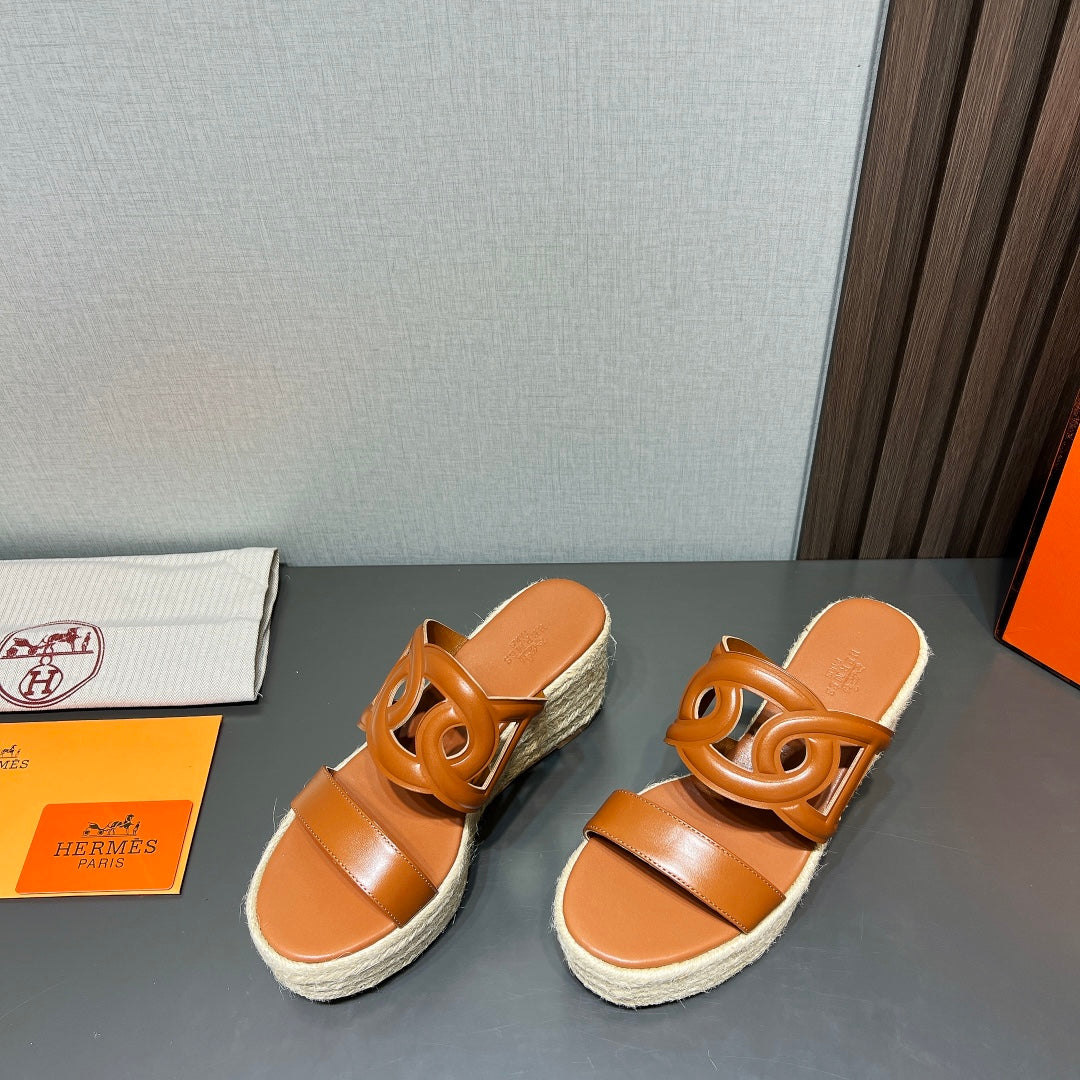 ITHEA 80 ESPADRILLE CARAMEL CALFSKIN - 35