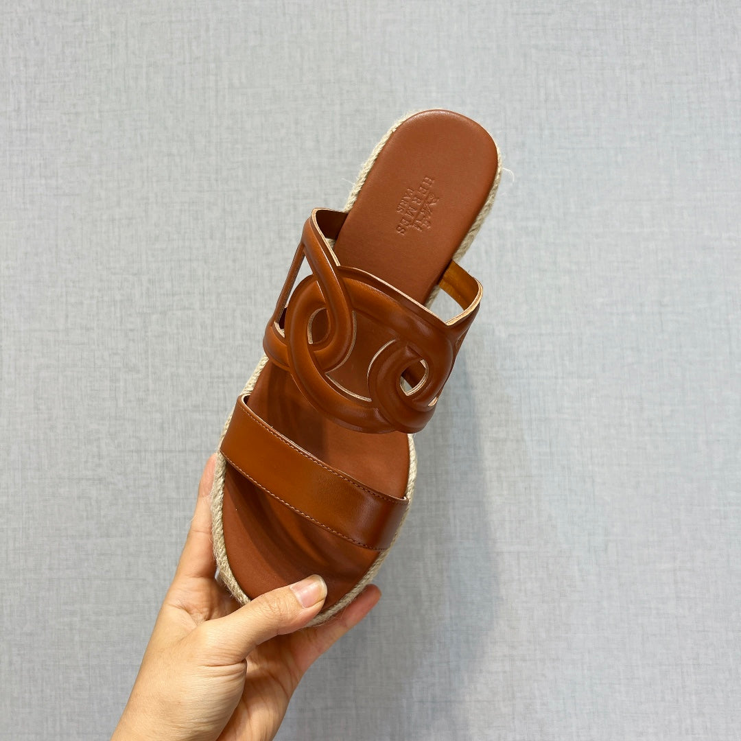 ITHEA 80 ESPADRILLE CARAMEL CALFSKIN - 35