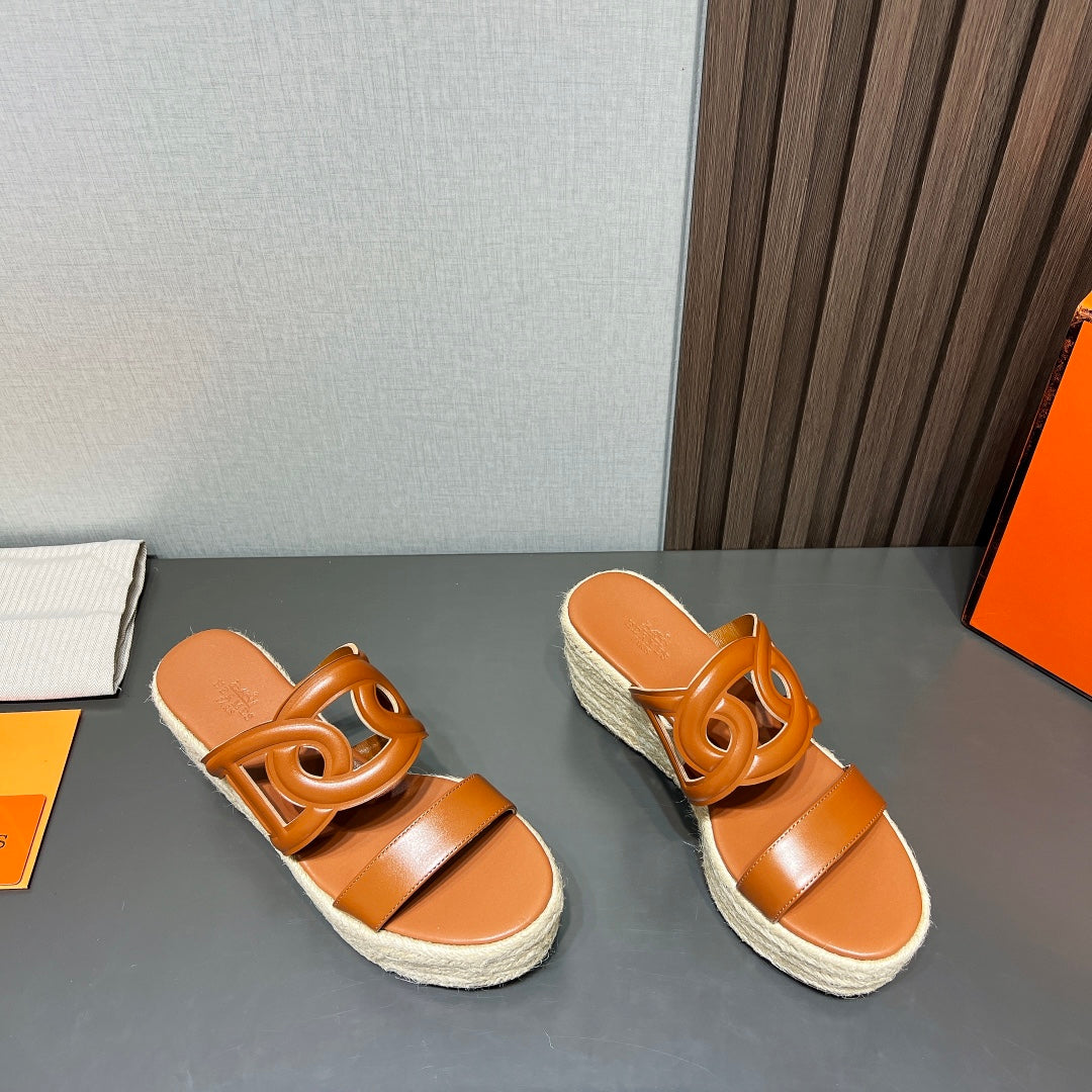 ITHEA 80 ESPADRILLE CARAMEL CALFSKIN - 35