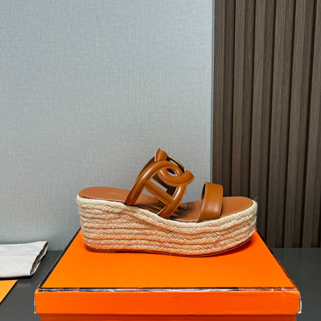 ITHEA 80 ESPADRILLE CARAMEL CALFSKIN - 35