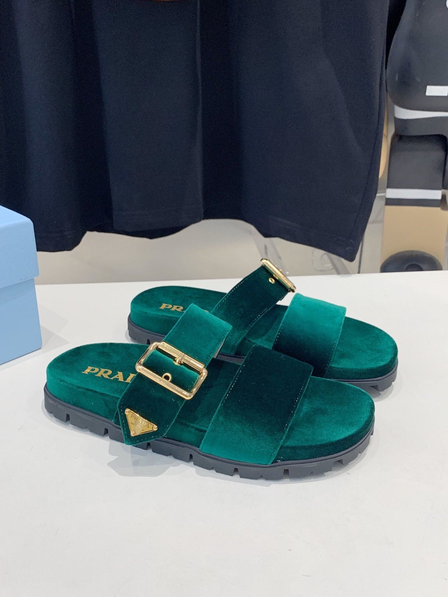 PRA SLIDES SANDALS OCEAN VELVET - 35