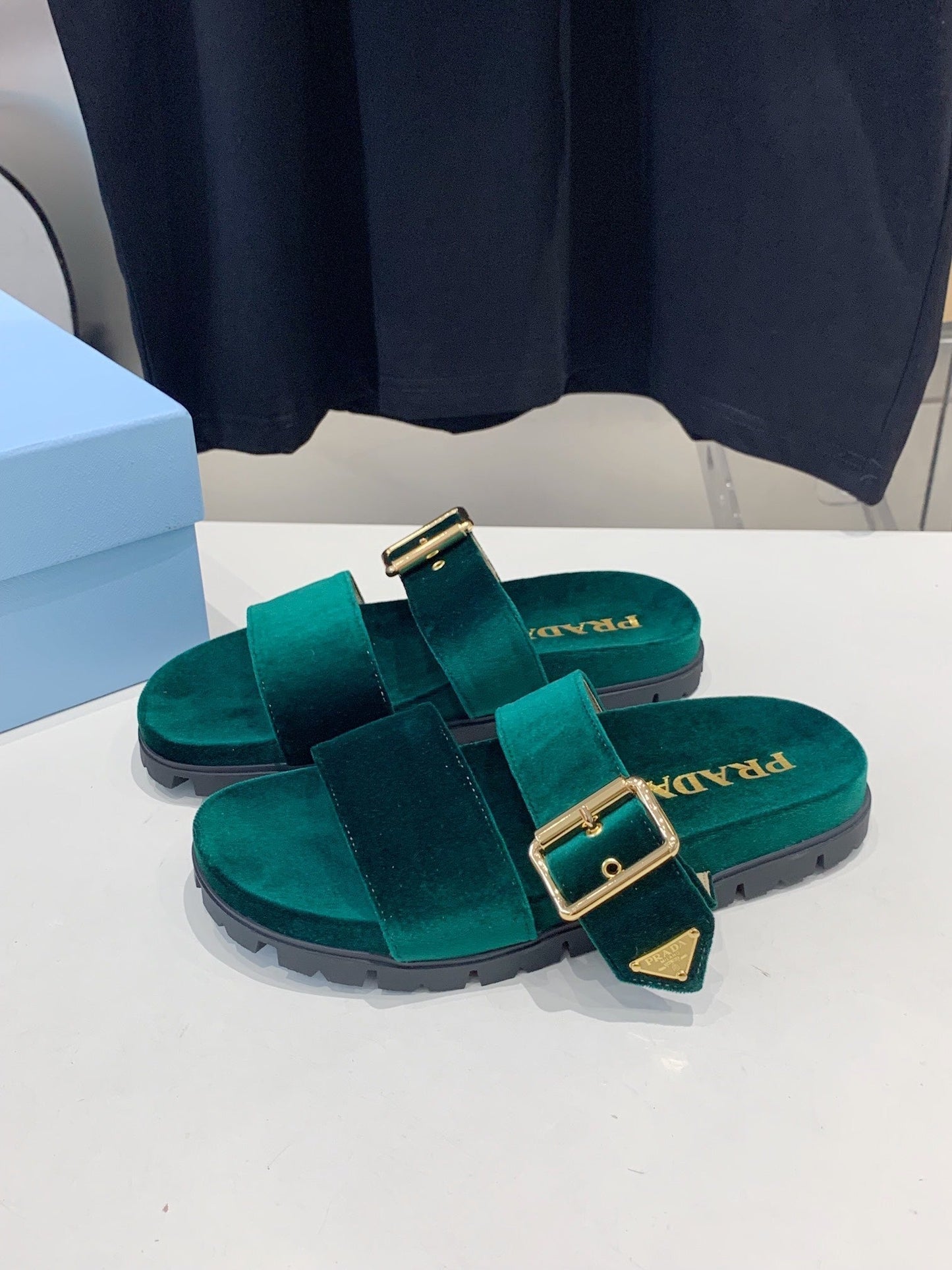 PRA SLIDES SANDALS OCEAN VELVET - 35