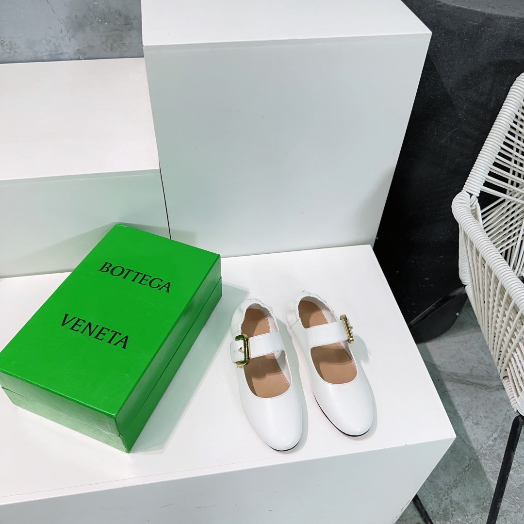 ASTAIRE MARY-JANE BALLERINA IN WHITE CALFSKIN - 35