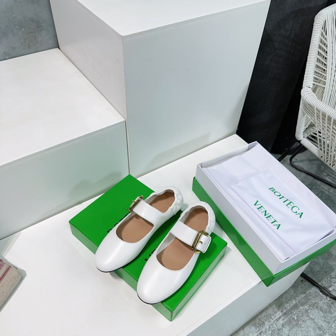 ASTAIRE MARY-JANE BALLERINA IN WHITE CALFSKIN - 35