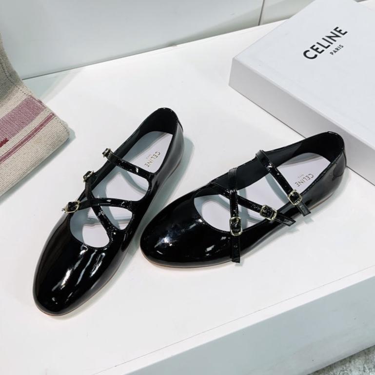 FLAT MARY JANE IN BLACK CALFSKIN - 35