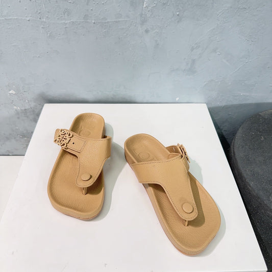 LW THONG SANDALS NAPLES YELLOW CALFSKIN - 35