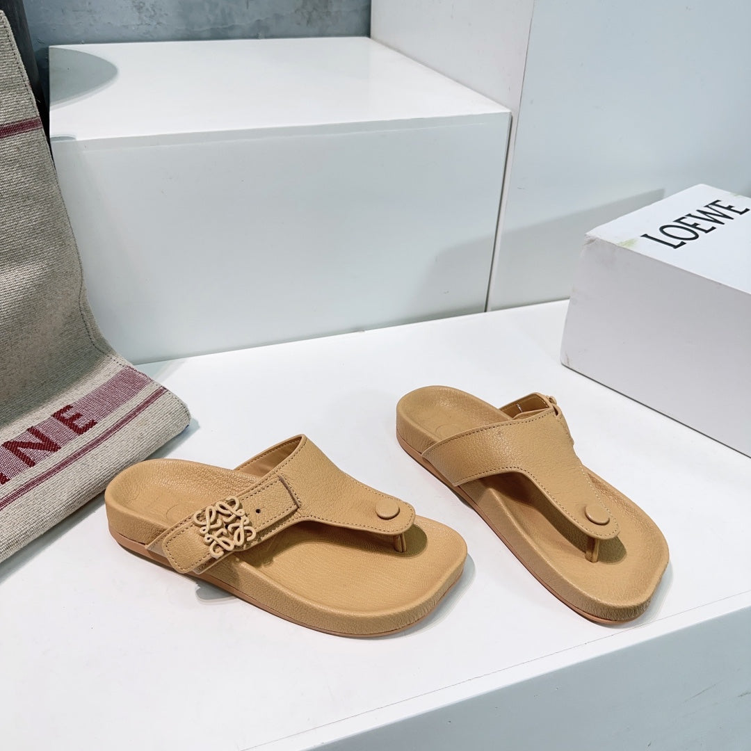 LW THONG SANDALS NAPLES YELLOW CALFSKIN - 35