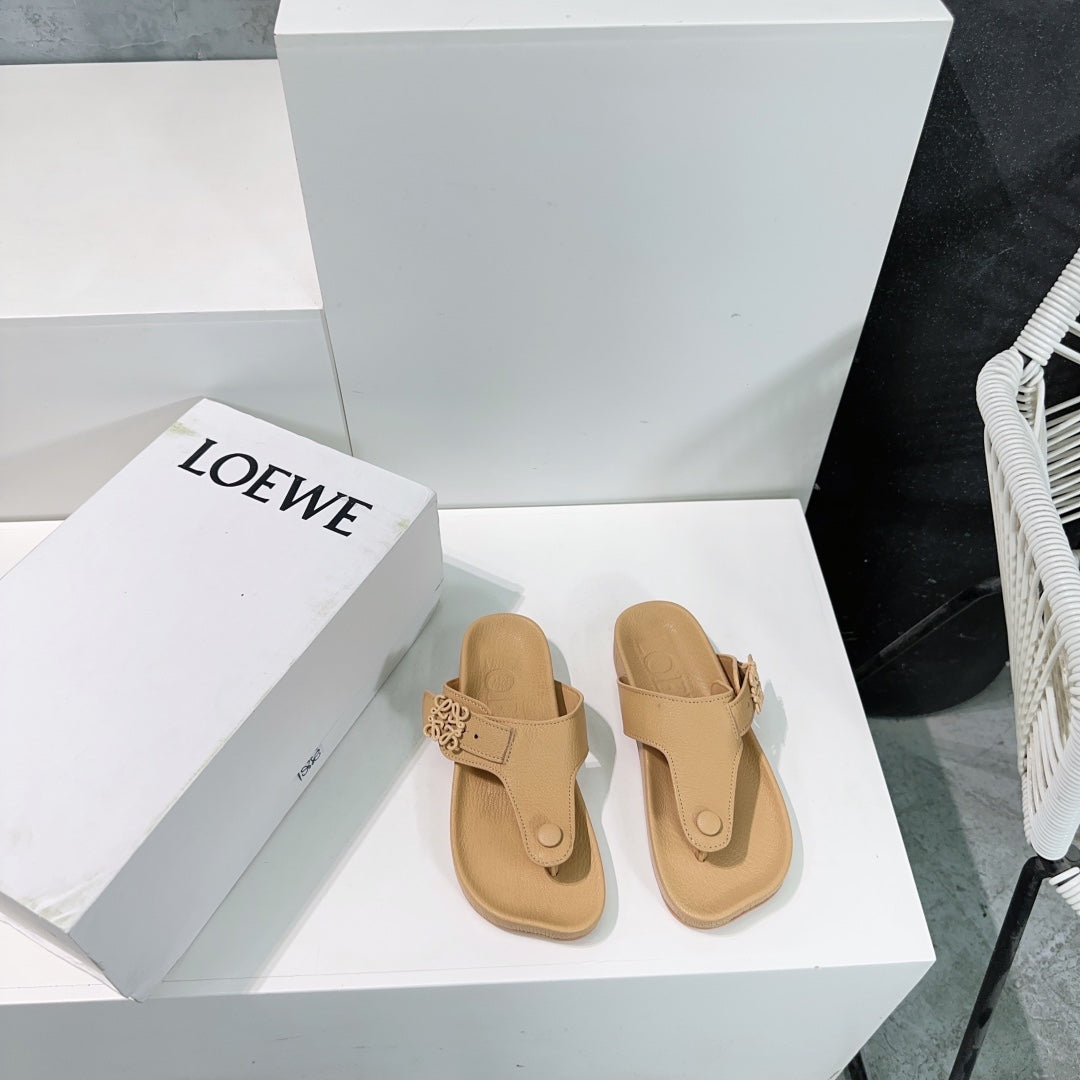 LW THONG SANDALS NAPLES YELLOW CALFSKIN - 35