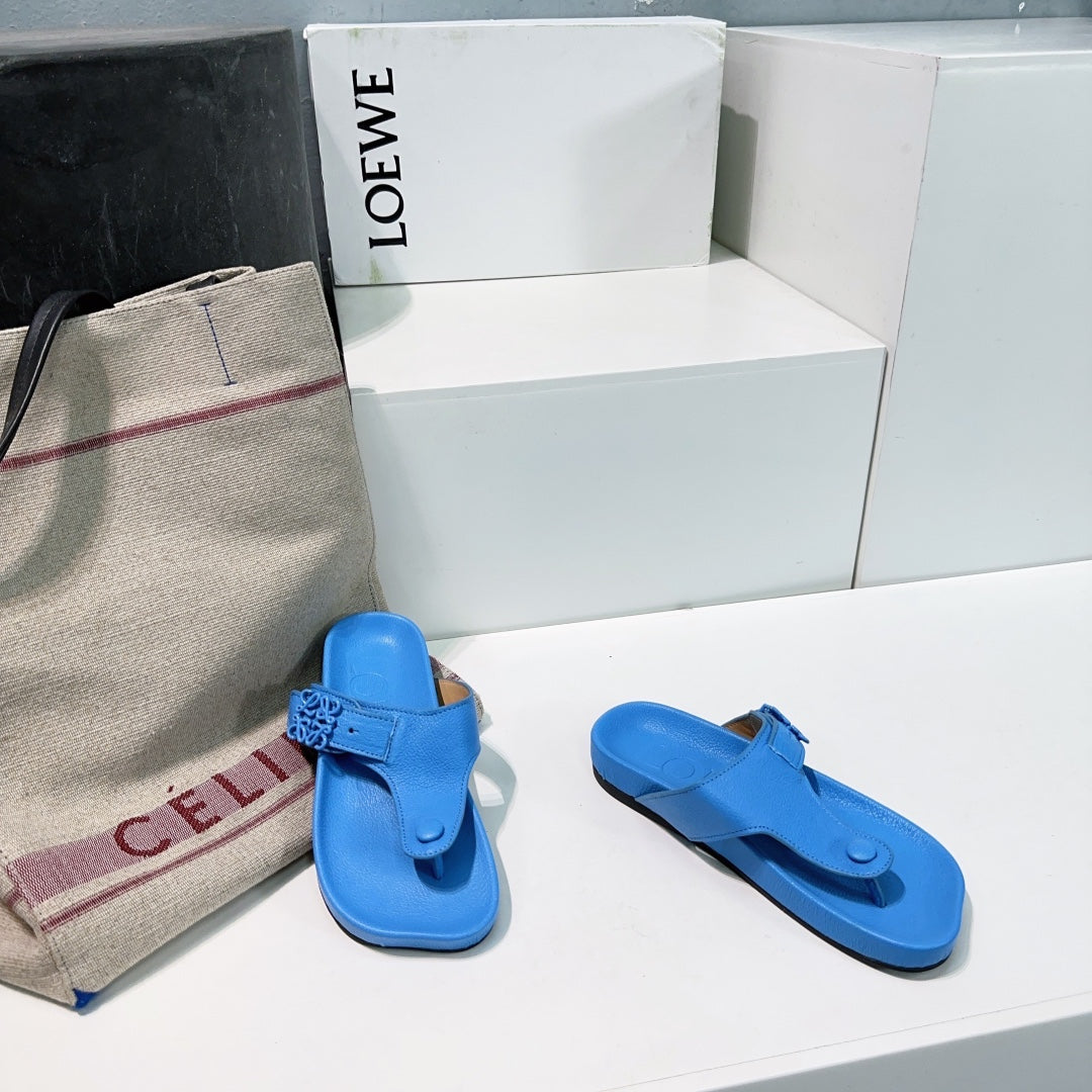 LW THONG SANDALS TRUE BLUE CALFSKIN - 35