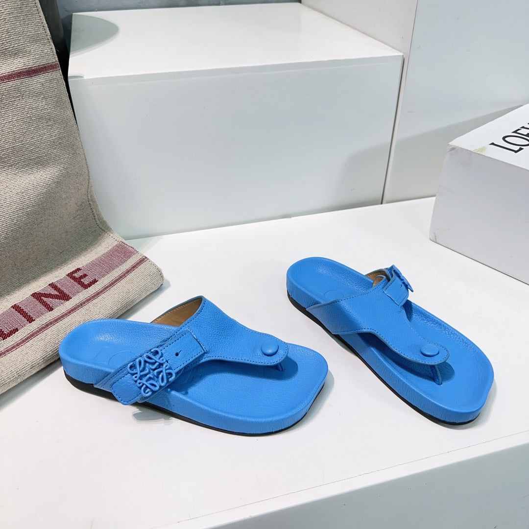 LW THONG SANDALS TRUE BLUE CALFSKIN - 35