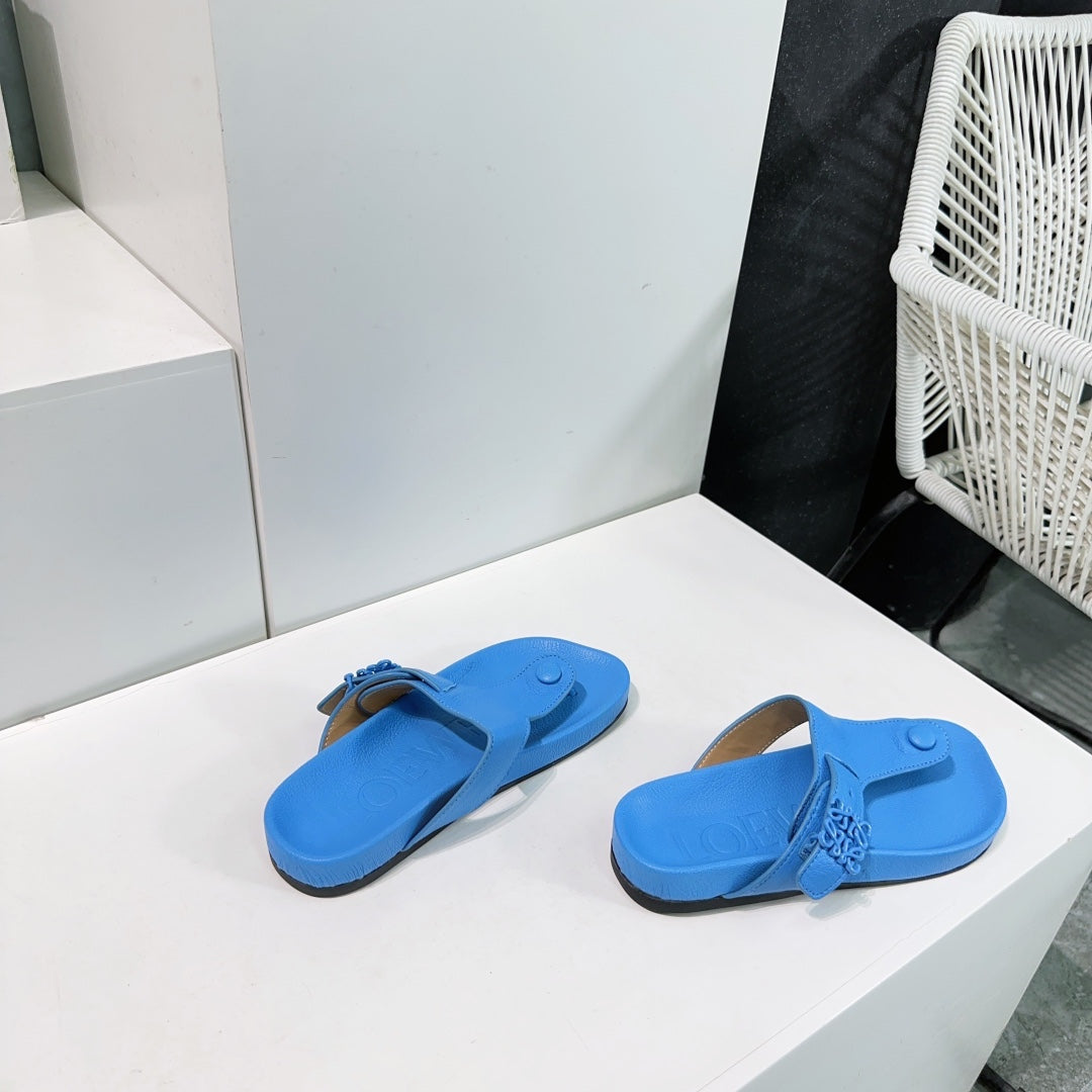 LW THONG SANDALS TRUE BLUE CALFSKIN - 35