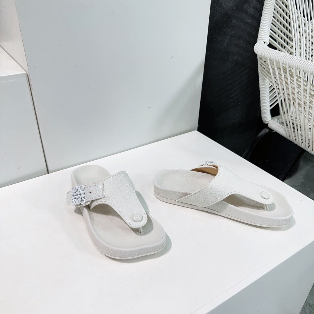 LW THONG SANDALS WHITE CALFSKIN - 35