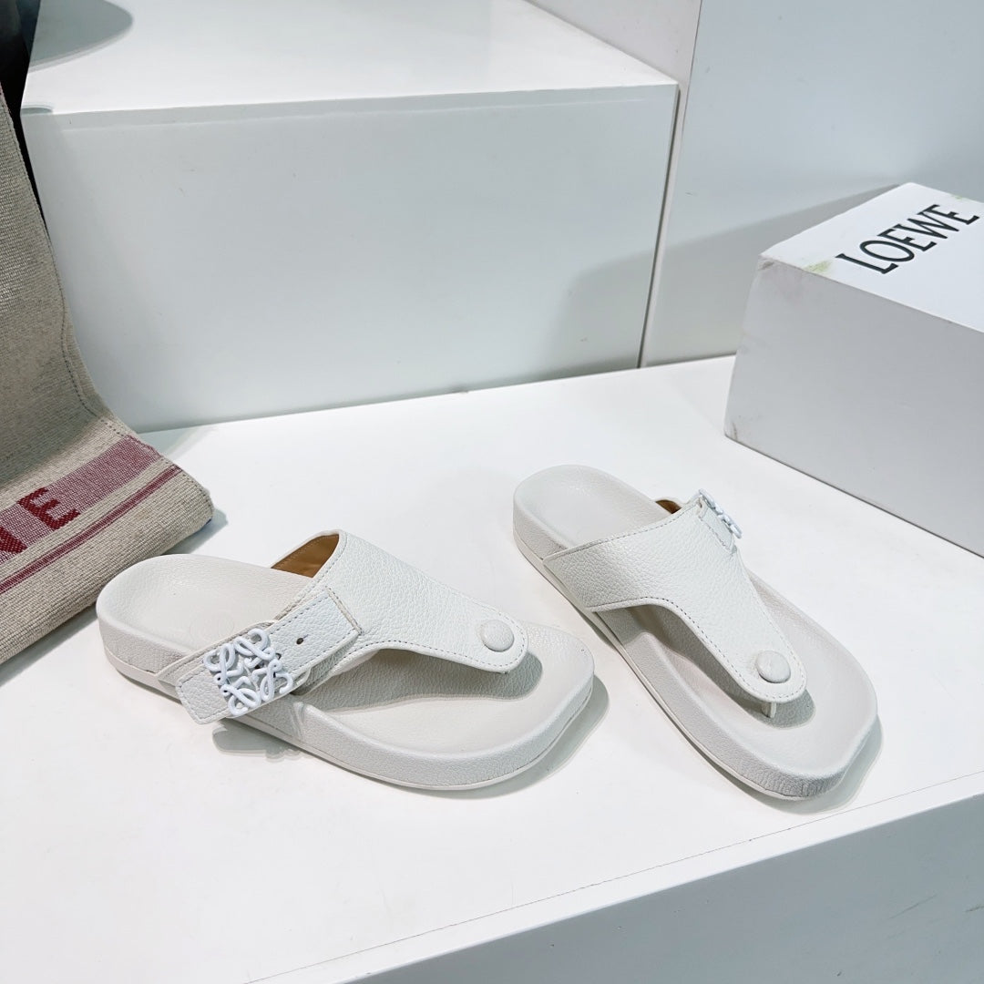 LW THONG SANDALS WHITE CALFSKIN - 35