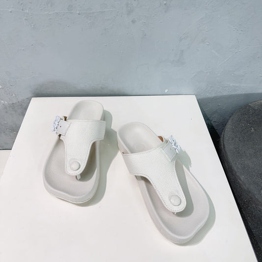 LW THONG SANDALS WHITE CALFSKIN - 35