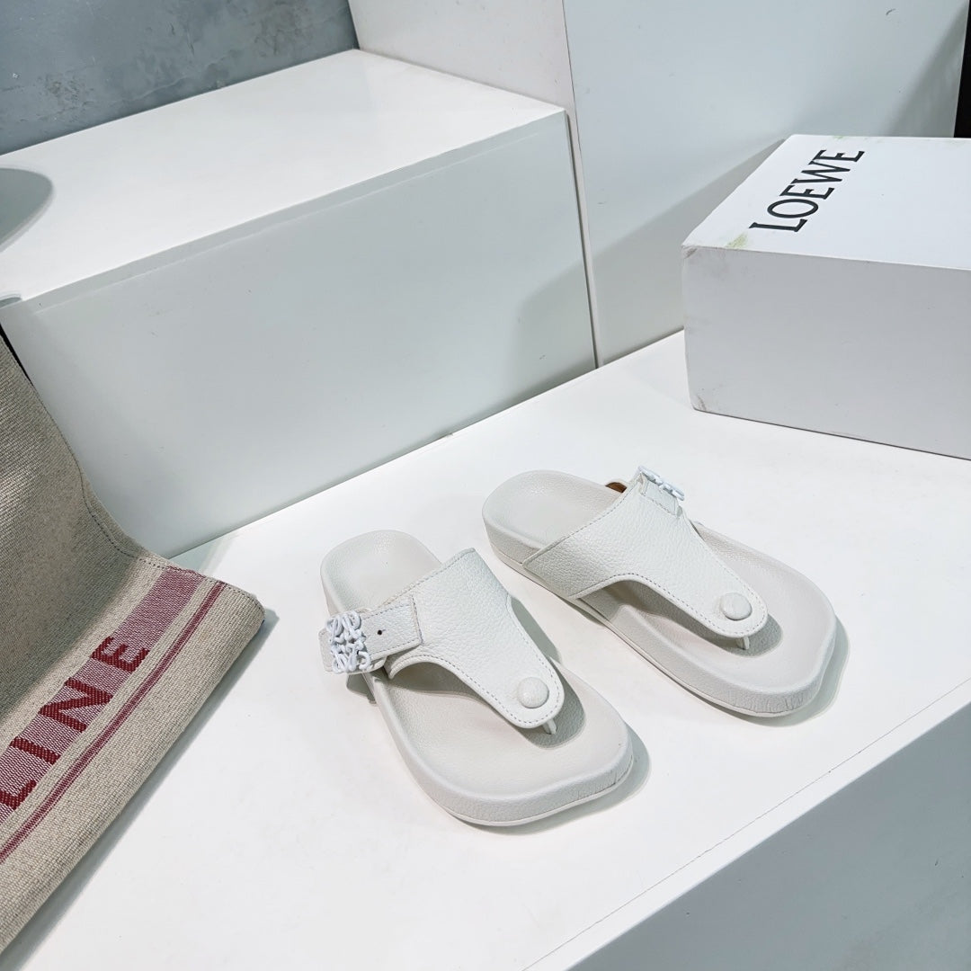 LW THONG SANDALS WHITE CALFSKIN - 35