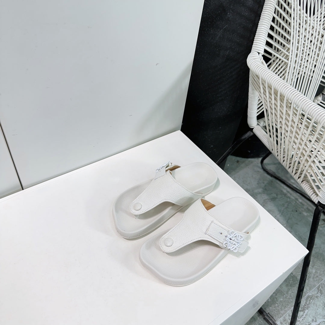 LW THONG SANDALS WHITE CALFSKIN - 35