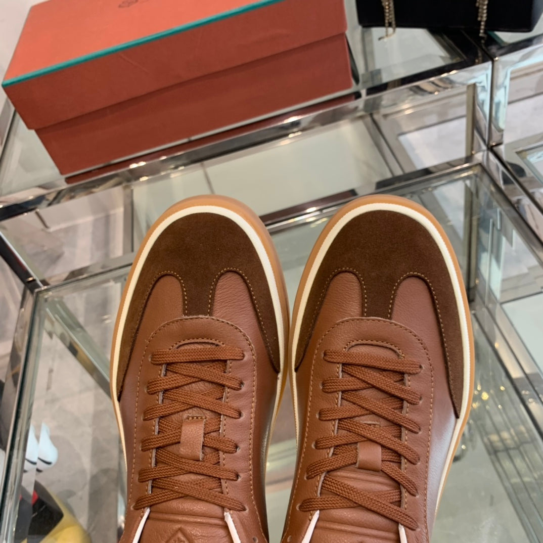 LP TENNIS WALK SNEAKERS BROWN AND CHOCOLATE CALFSKIN - 35