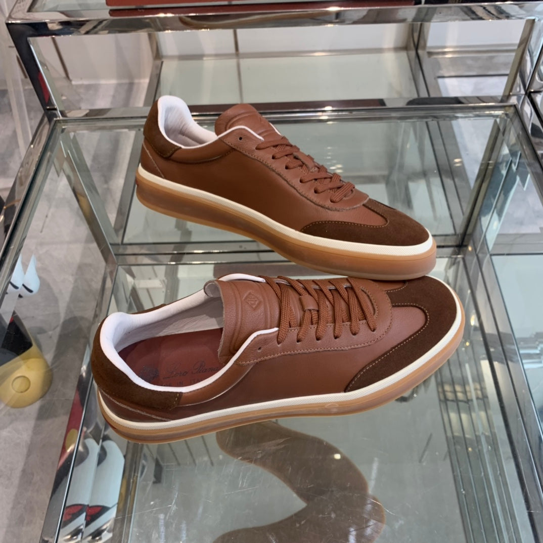 LP TENNIS WALK SNEAKERS BROWN AND CHOCOLATE CALFSKIN - 35