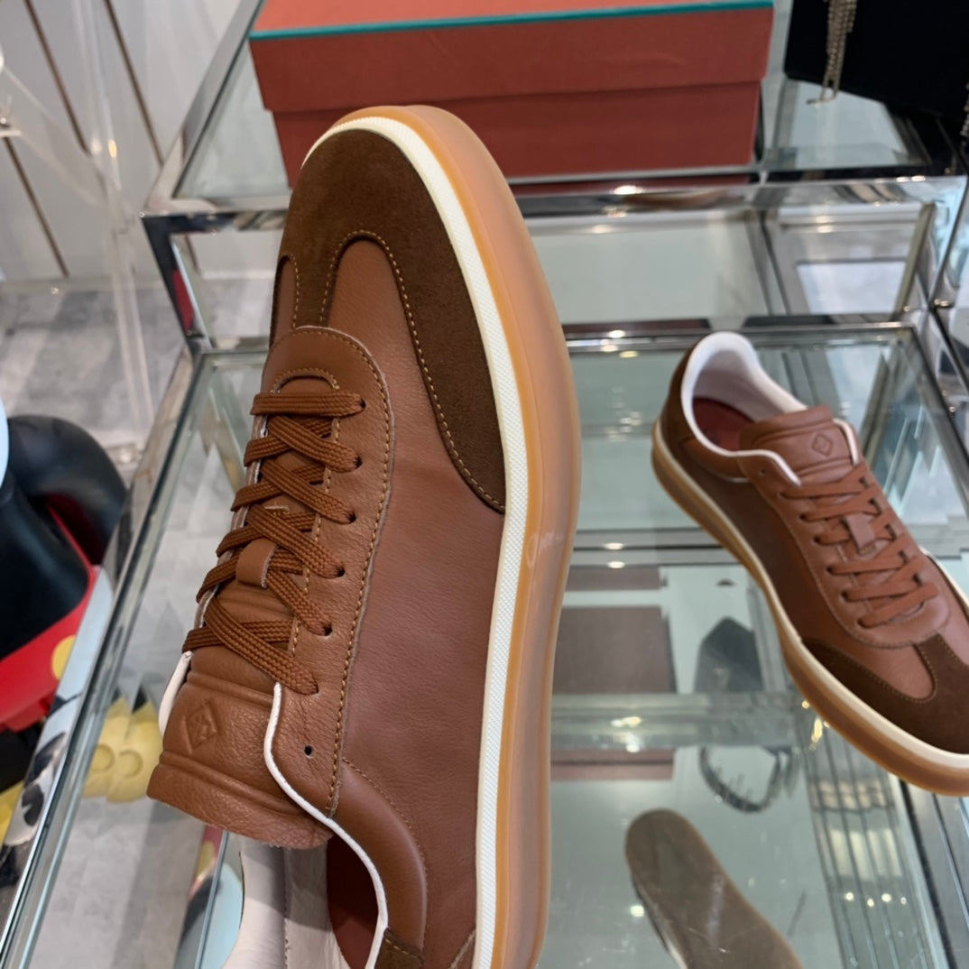 LP TENNIS WALK SNEAKERS BROWN AND CHOCOLATE CALFSKIN - 35