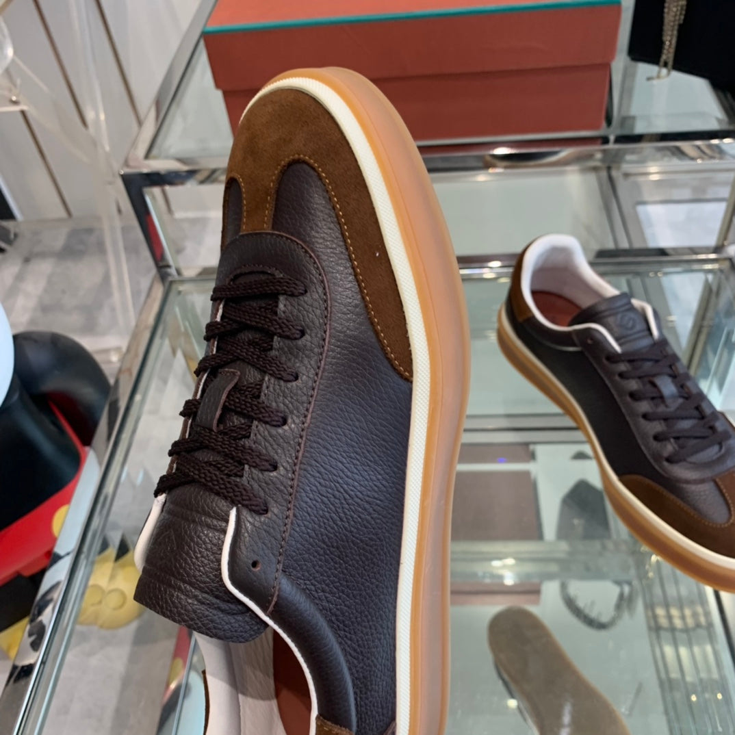 LP TENNIS WALK SNEAKERS ANCHOR AND BROWN CALFSKIN - 35