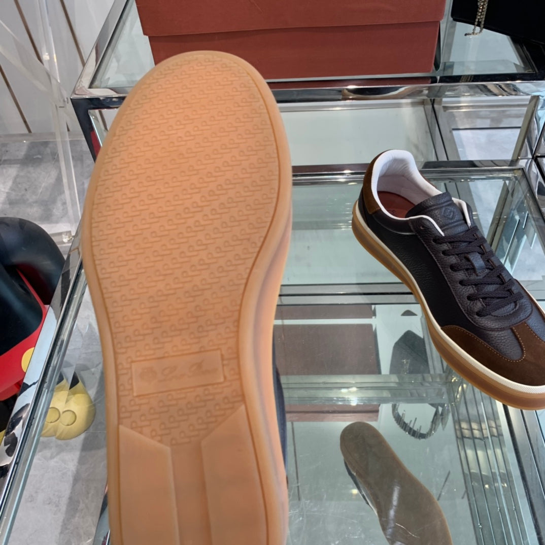 LP TENNIS WALK SNEAKERS ANCHOR AND BROWN CALFSKIN - 35