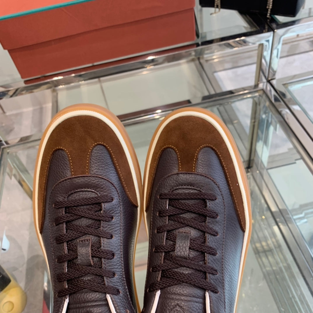 LP TENNIS WALK SNEAKERS ANCHOR AND BROWN CALFSKIN - 35