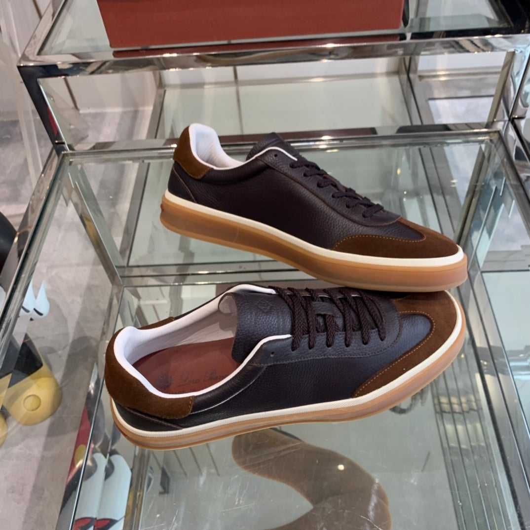 LP TENNIS WALK SNEAKERS ANCHOR AND BROWN CALFSKIN - 35