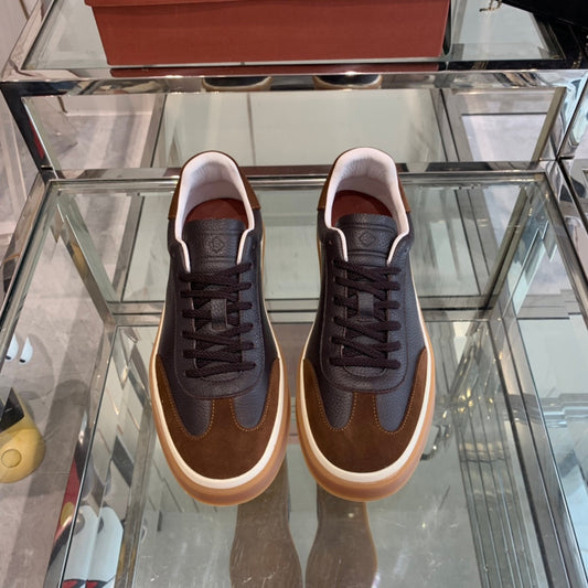 LP TENNIS WALK SNEAKERS ANCHOR AND BROWN CALFSKIN - 35