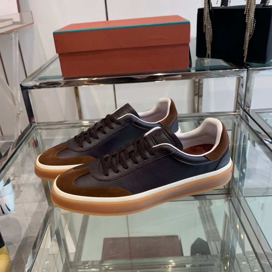 LP TENNIS WALK SNEAKERS ANCHOR AND BROWN CALFSKIN - 35