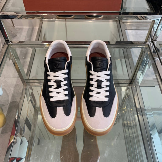 LP TENNIS WALK SNEAKERS BLACK AND BEIGE CALFSKIN - 35