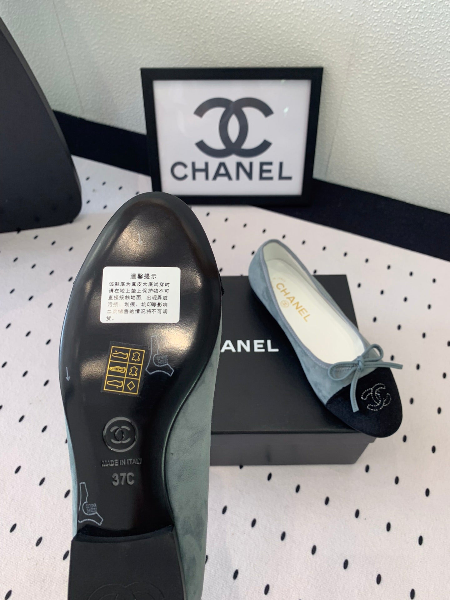 BALLET FLAT ICEBERG BLUE MIX BLACK VELVET - 34