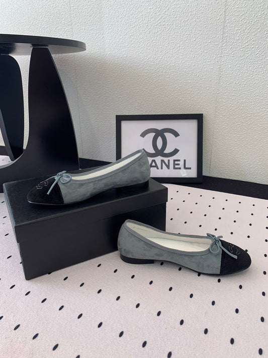 BALLET FLAT ICEBERG BLUE MIX BLACK VELVET - 34