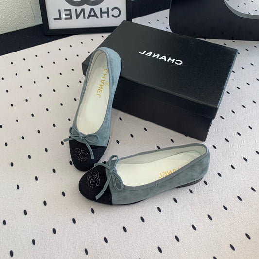 BALLET FLAT ICEBERG BLUE MIX BLACK VELVET - 34