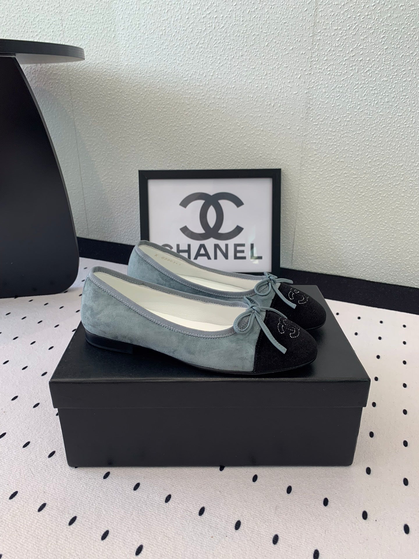 BALLET FLAT ICEBERG BLUE MIX BLACK VELVET - 34