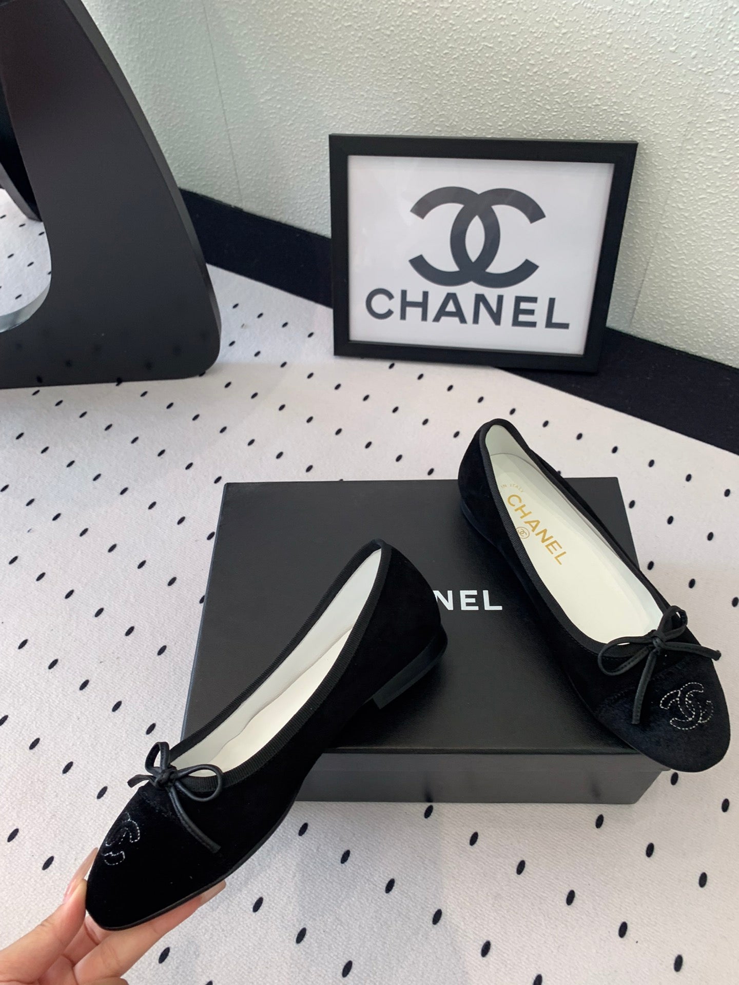 BALLET FLAT BLACK VELVET - 34