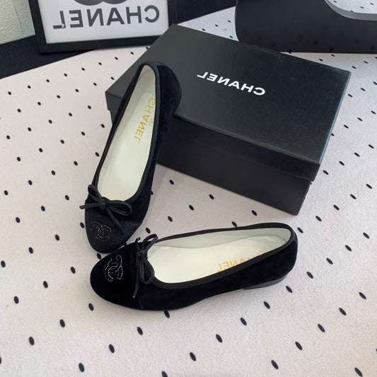 BALLET FLAT BLACK VELVET - 34