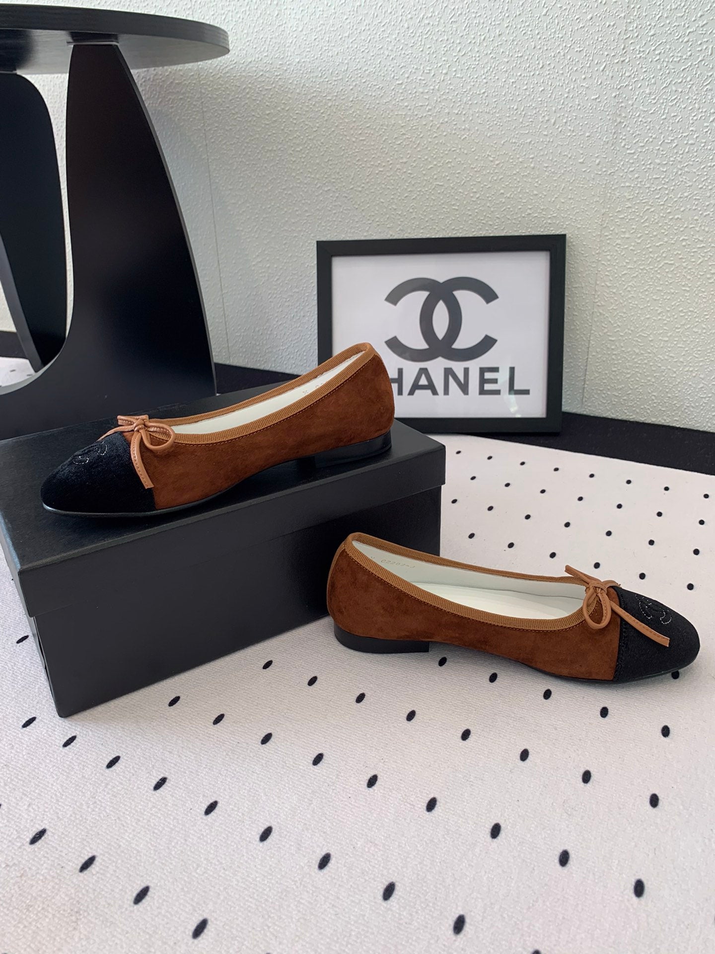 BALLET FLAT BROWN MIX BLACK VELVET - 34