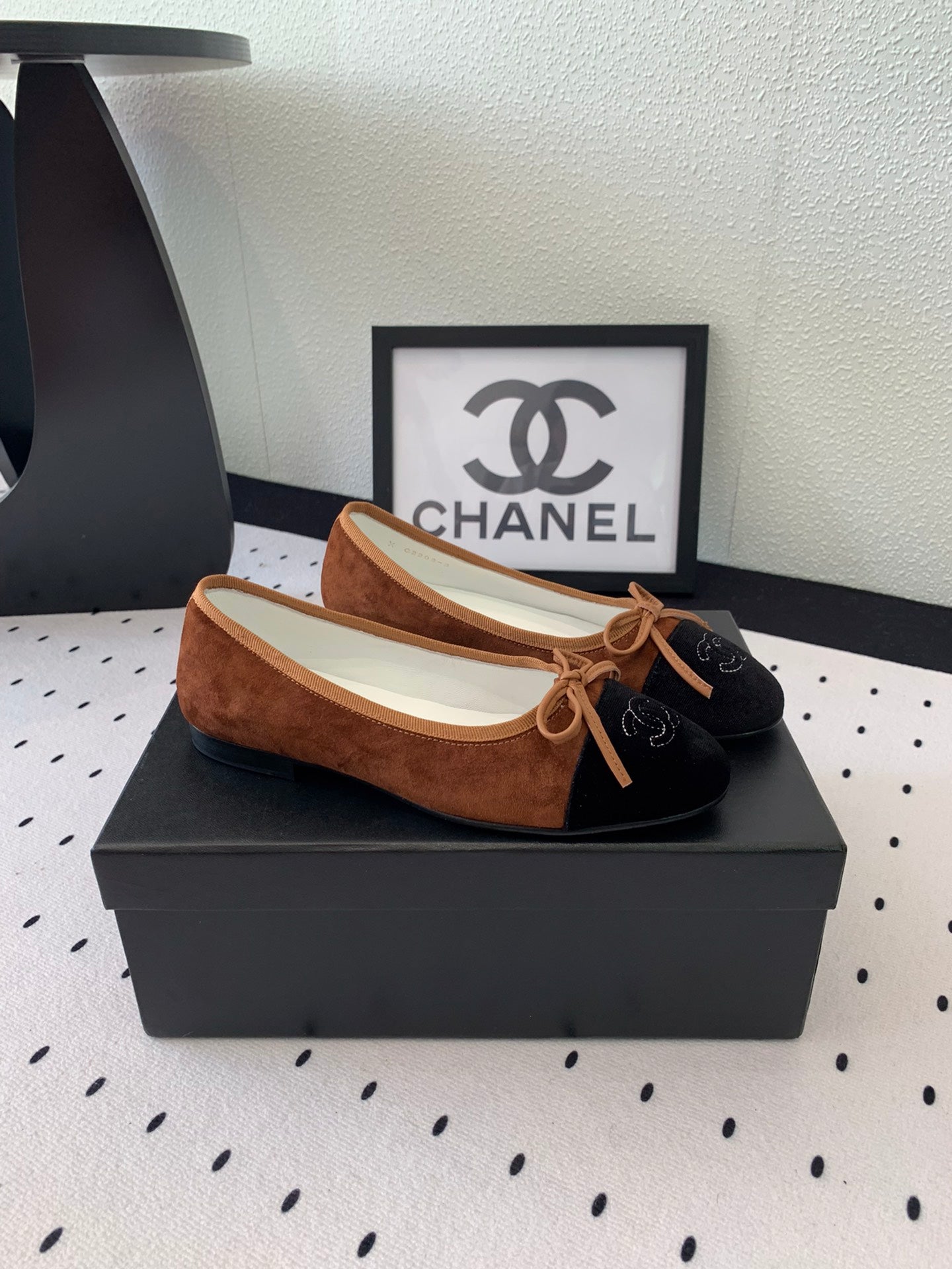 BALLET FLAT BROWN MIX BLACK VELVET - 34