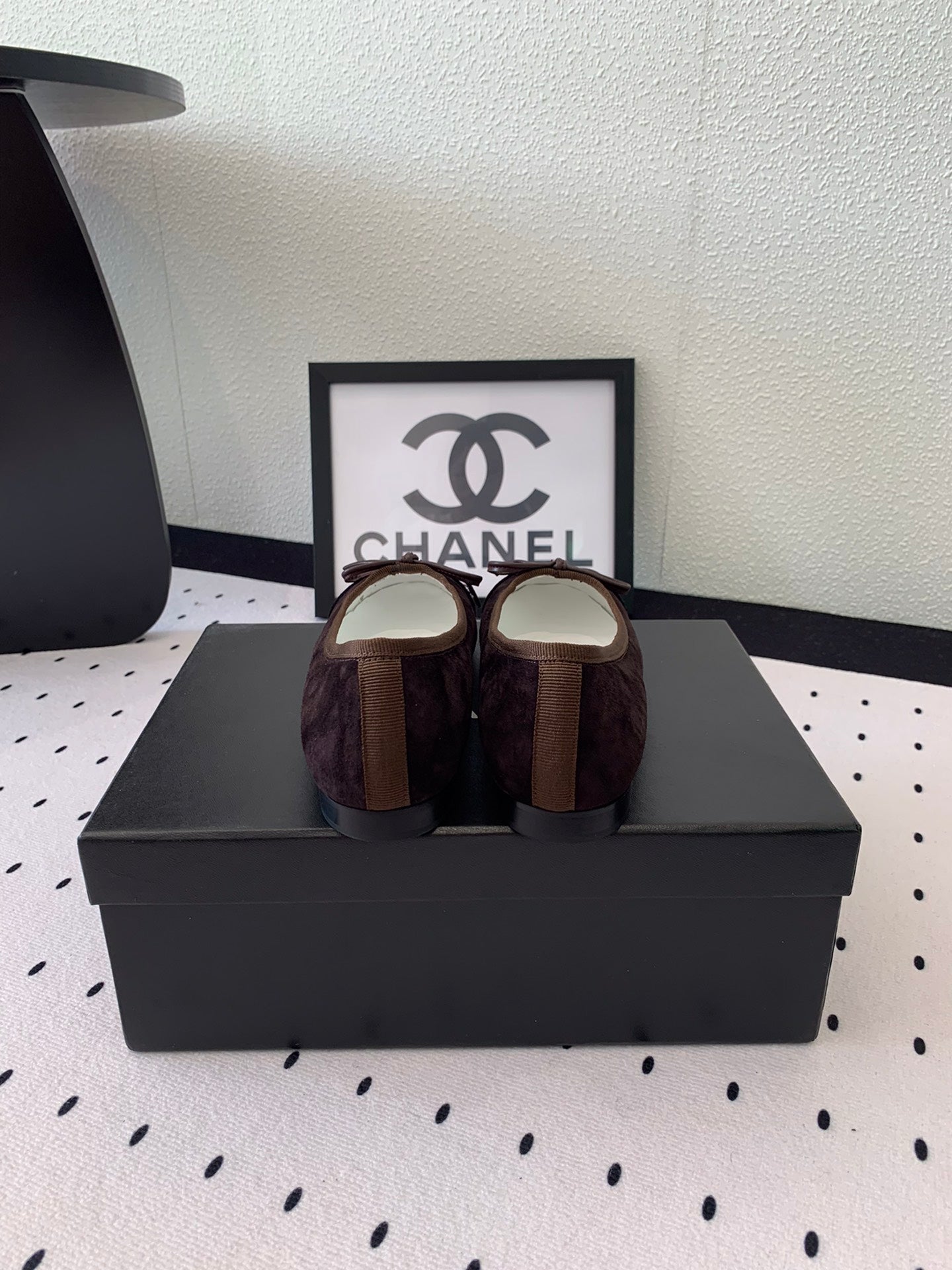 BALLET FLAT DARK BROWN MIX BLACK VELVET - 34