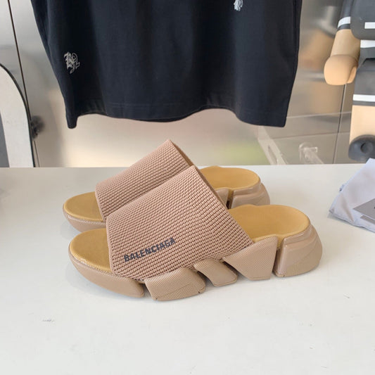 SPEED 2.0 SLIDE SANDAL IN BEIGE RECYCLED KNIT - 35